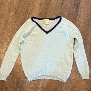 Jumper 1234 Light Blue V-Neck Sweater